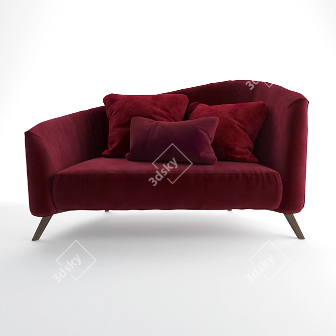 Velvet Scandinavian Inspired Kristen Sofa 3D model image 2