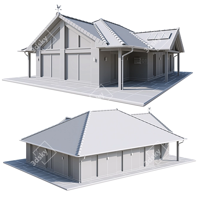 Modern Urban Residence 3D model image 3