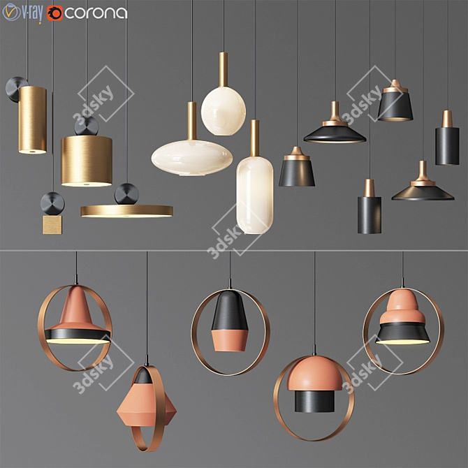 4 Ceiling Light Collection 01: Stylish Lighting for Any Space 3D model image 1