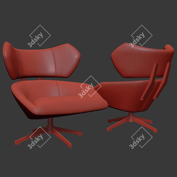 Modern Camila Lounge Armchair 3D model image 3