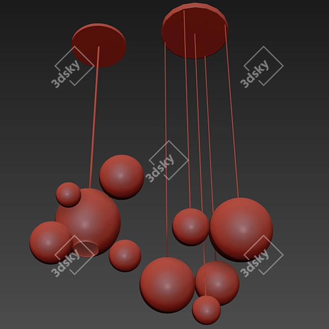 Bolle Bubble LED Pendant Lamp - Stylish Lighting Set 3D model image 3