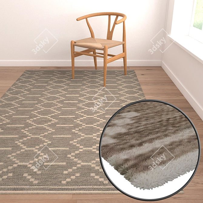 Premium Carpet Set: High-Quality Textures for Close and Distant Shots 3D model image 2