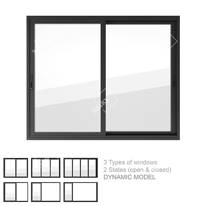 Versatile Sliding Windows- Editable & Efficient 3D model image 1