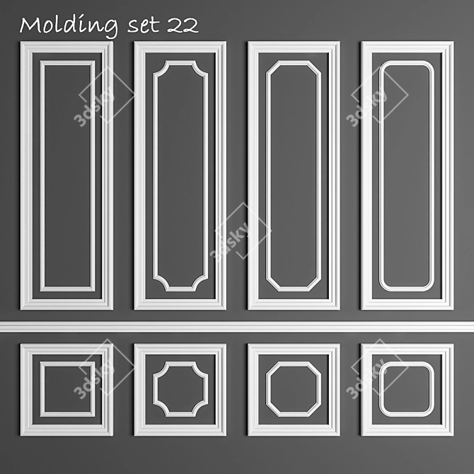 3D Moldings for Vray, Corona & OBJ 3D model image 1