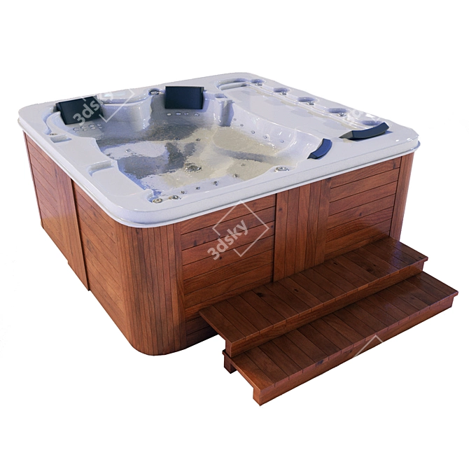 Luxury Spa Jacuzzi: Relax & Unwind 3D model image 1