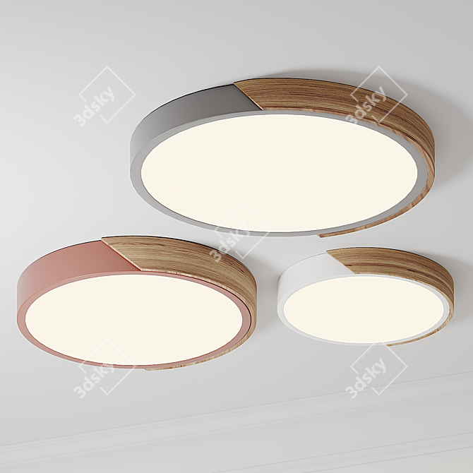 Sleek Dimmable Round Acrylic Light 3D model image 1