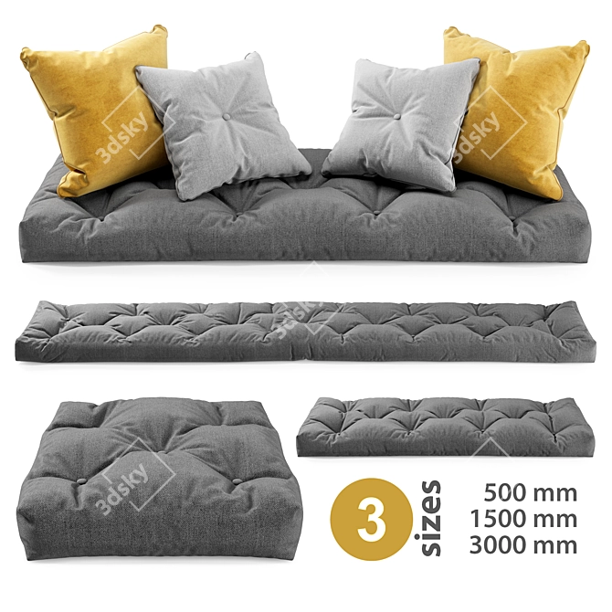 Cozy Corner Seat Pillows Set 3D model image 1