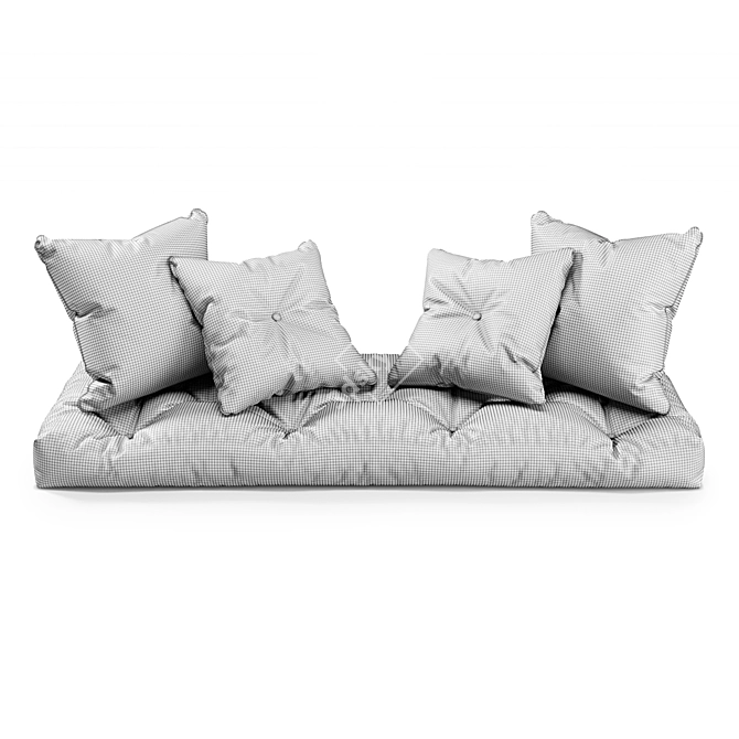 Cozy Corner Seat Pillows Set 3D model image 2