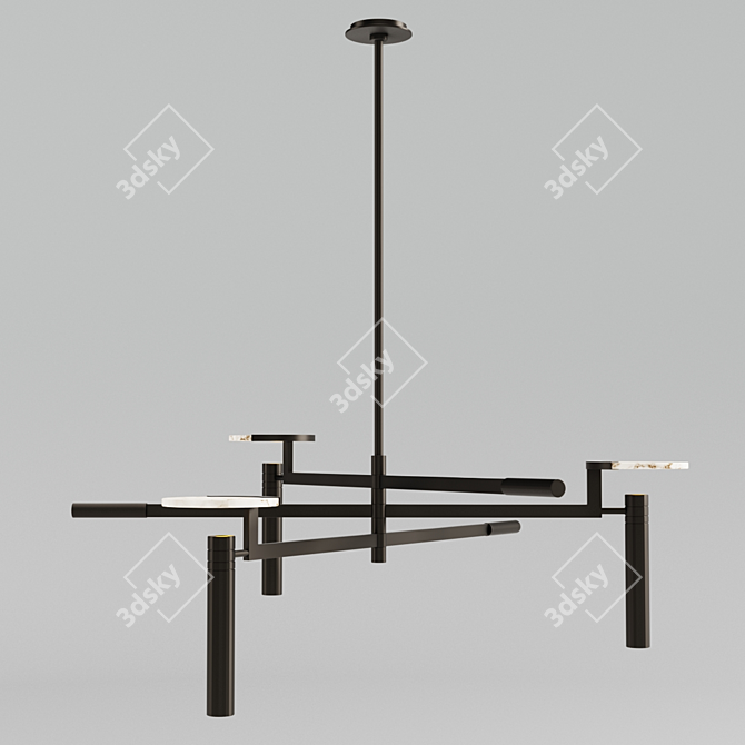 Modern Disc Chandelier - Melange 3D model image 1