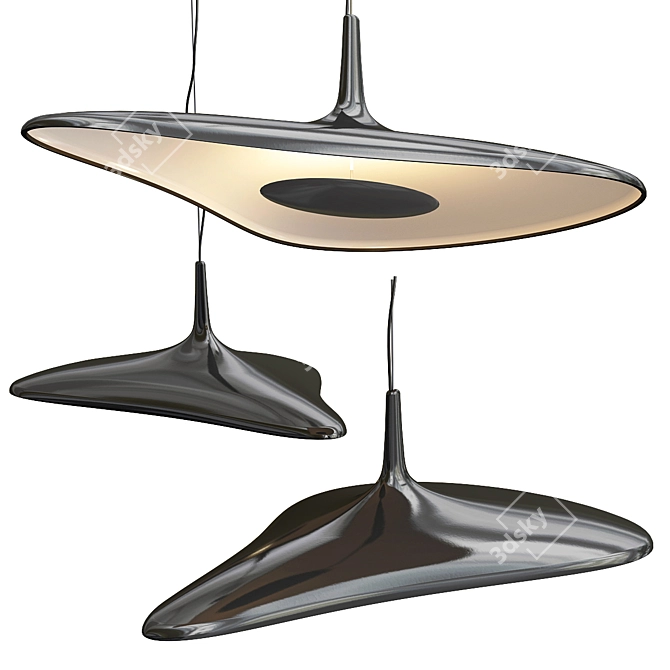 Elegant Noir Pendant Light 3D model image 1