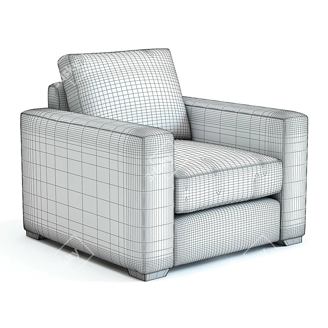 Modern and Stylish Brancusi Armchair 3D model image 2