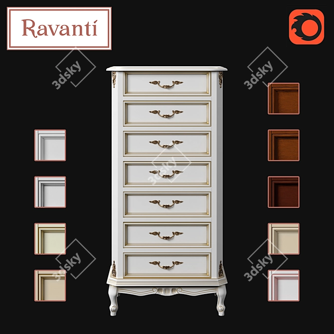 OM Ravanti - Stand 3: Elegant Birch Wood Console 3D model image 1