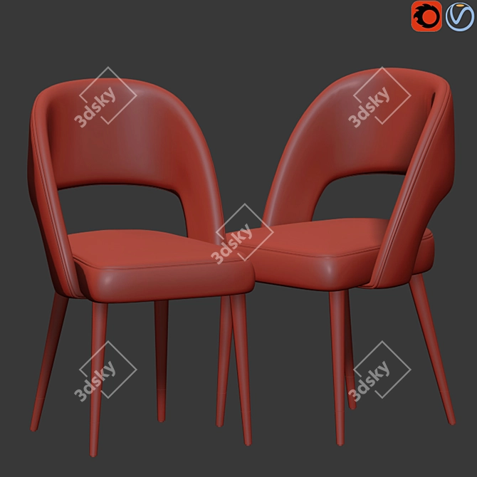 Elegant Cline Dining Chair 3D model image 3
