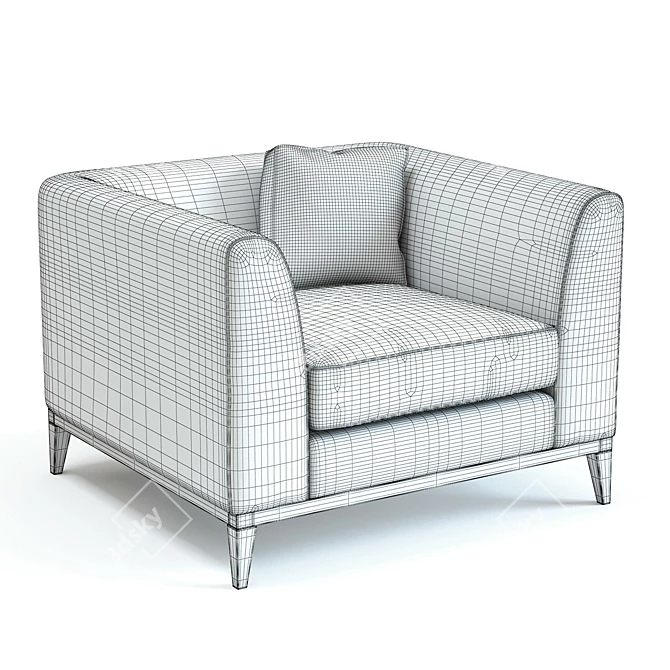Pollock Armchair: Stylish and Sophisticated Seating 3D model image 2