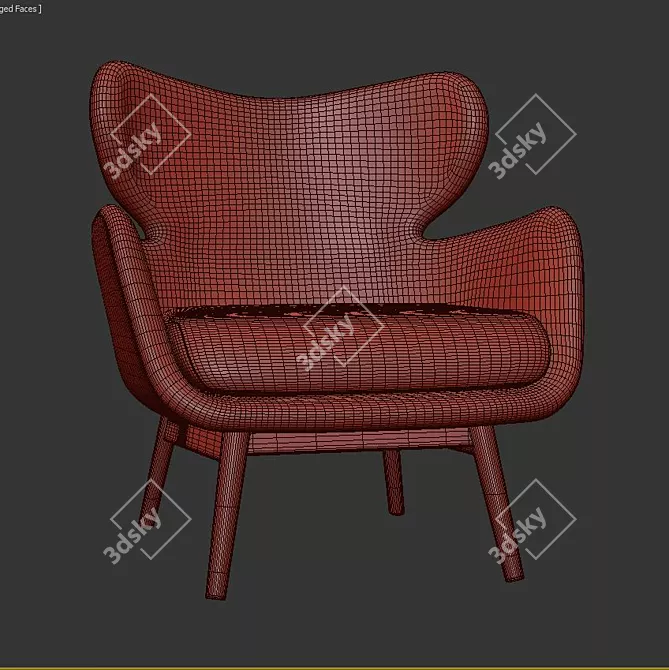 Cozy Aaden Barrel Chair 3D model image 3