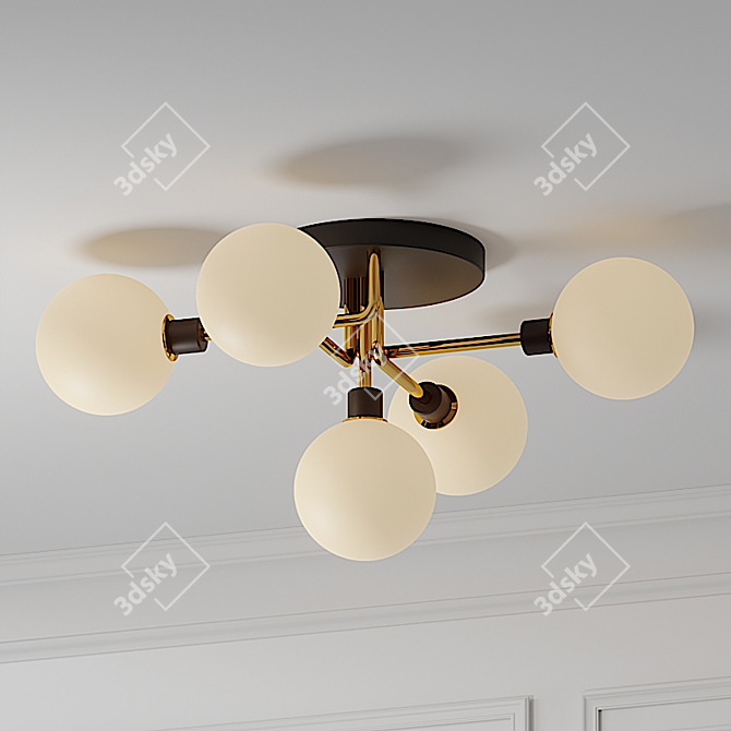 Mid Century Sputnik Ceiling Light 3D model image 2