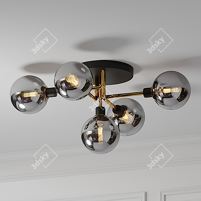 Mid Century Sputnik Ceiling Light 3D model image 3