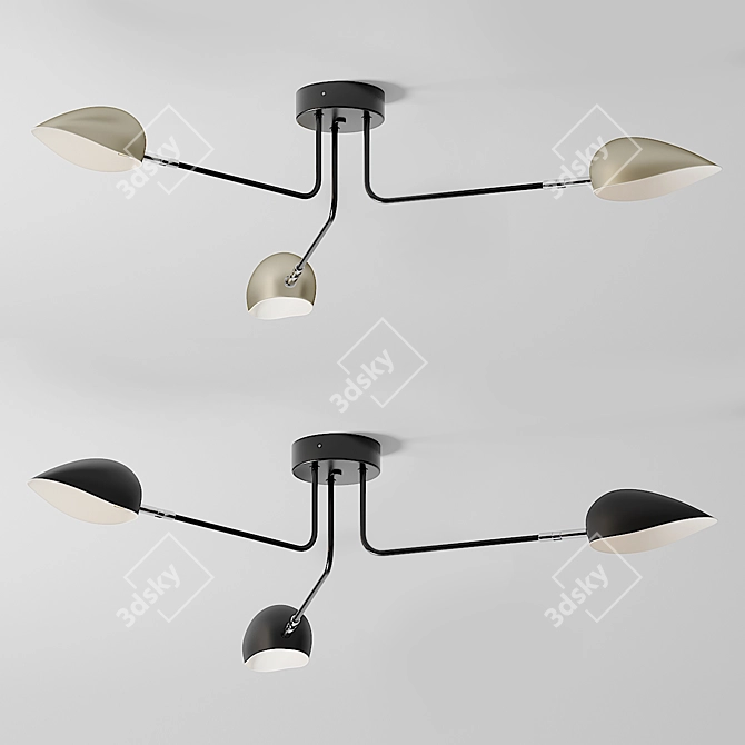 Title: Industrial Modern Ceiling Lamp 3D model image 2