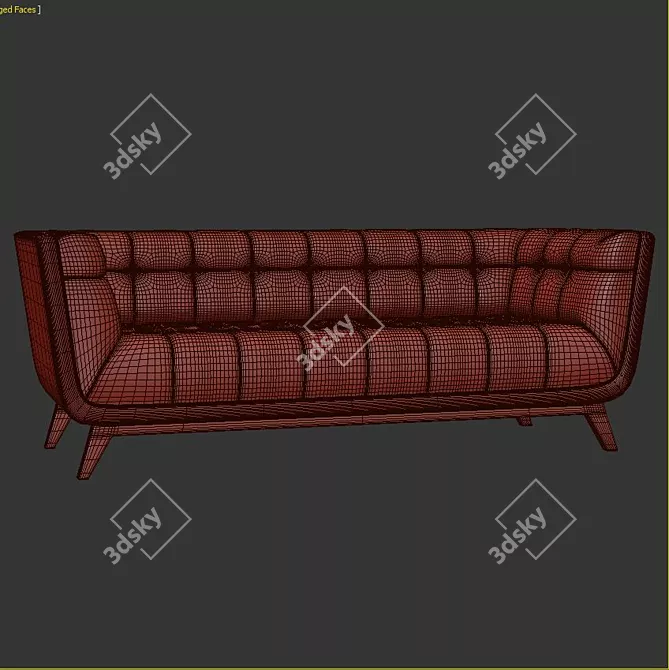 Elegant Leather Sofa - Caryn 3D model image 3