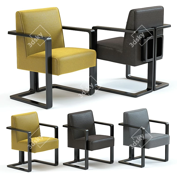 Elegant Ludo Armchair: High-Detailed 3D Model 3D model image 1