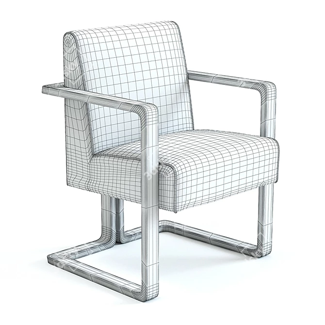 Elegant Ludo Armchair: High-Detailed 3D Model 3D model image 2