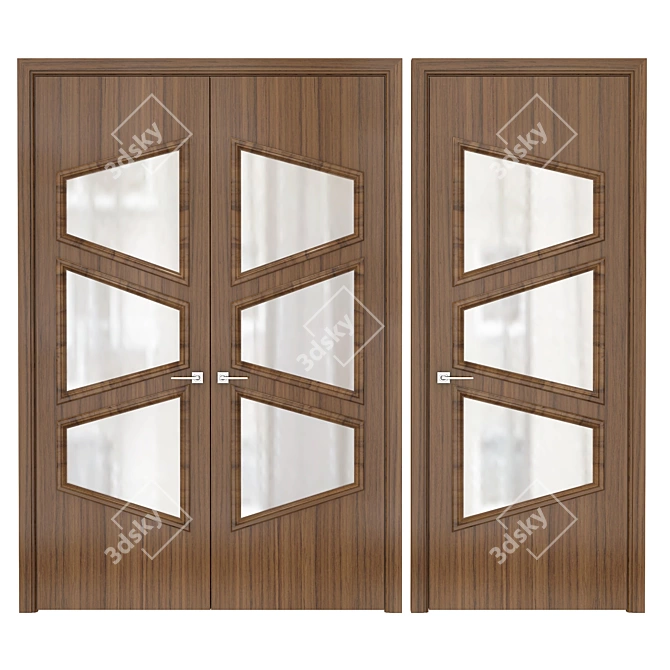 Contemporary Entry Doors 3D model image 1