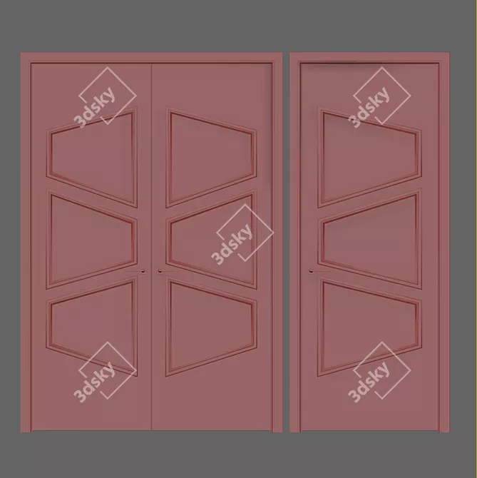 Contemporary Entry Doors 3D model image 2