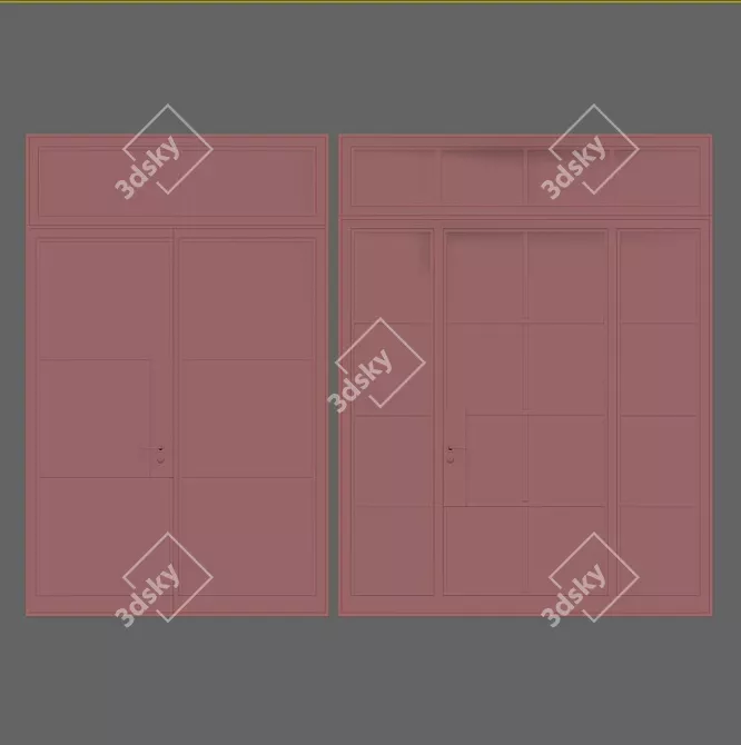 Contemporary Entry Doors 3D model image 2