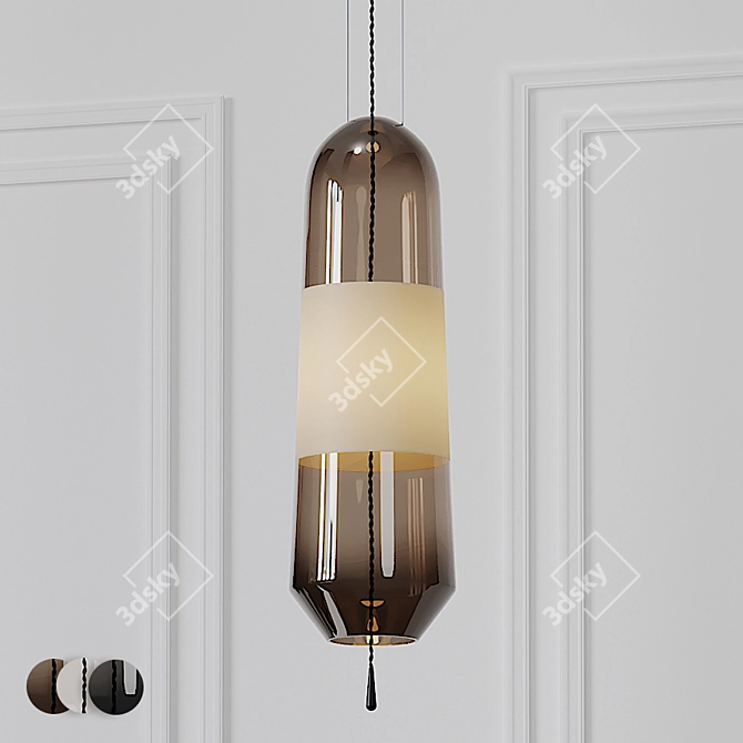 Elegant Mini Glass Pendant: 3 Materials 3D model image 1