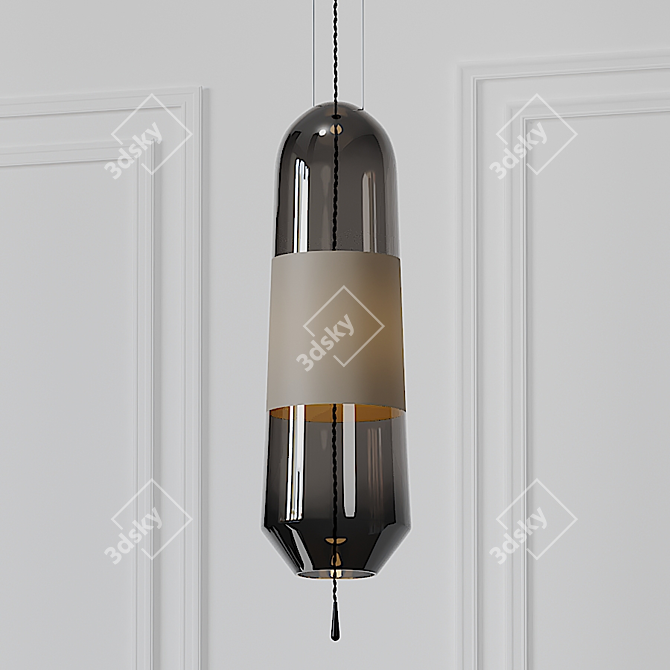 Elegant Mini Glass Pendant: 3 Materials 3D model image 3