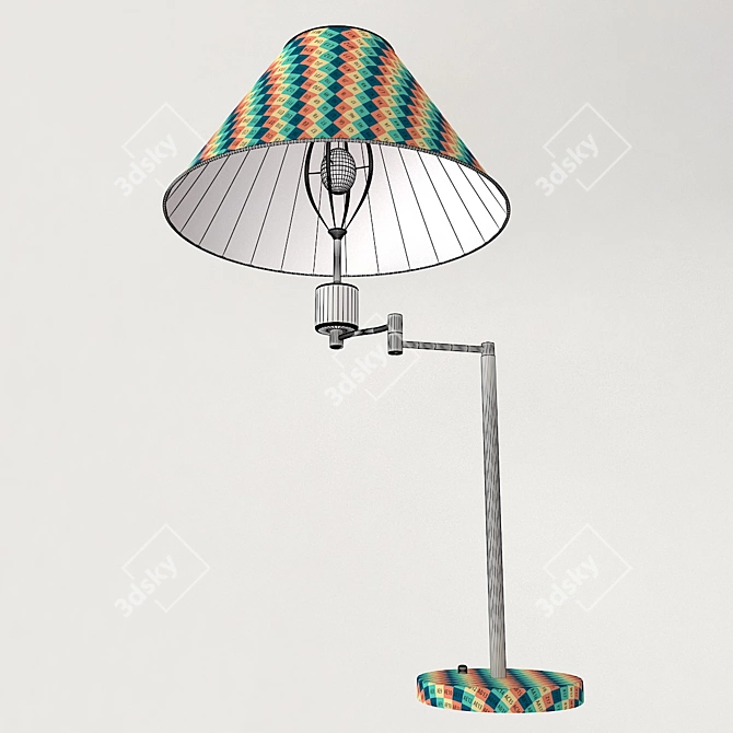 Elegant Patterned Table Lamp 3D model image 3