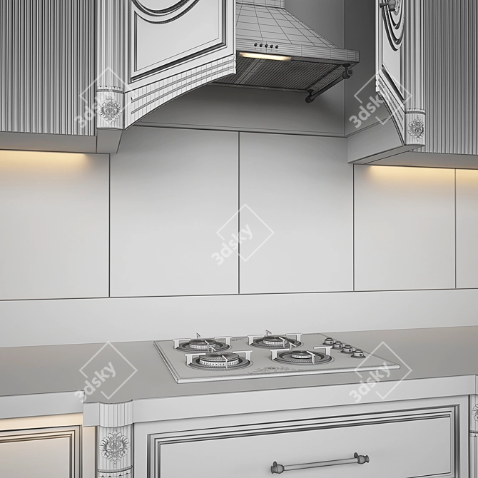 Modern Kitchen Design: 3DMax & Vray 3D model image 3