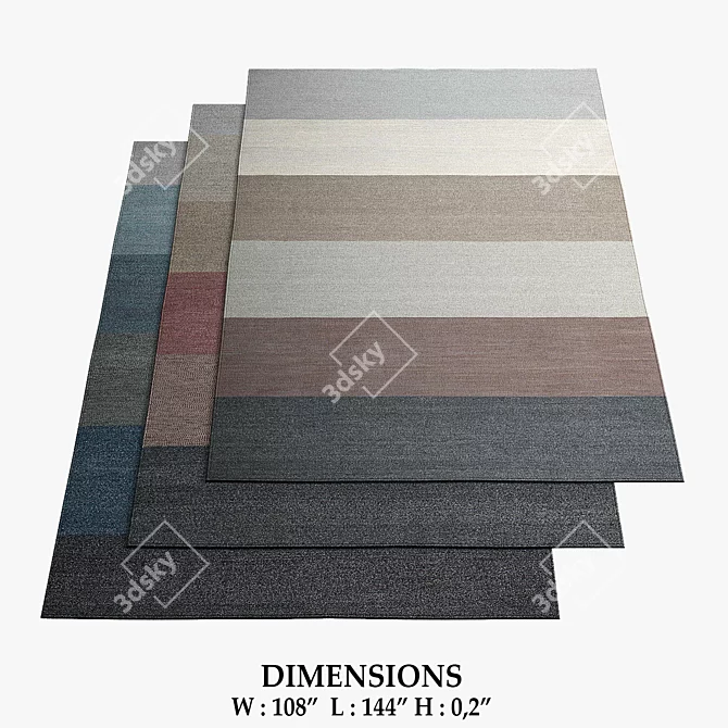 Trendy Mustache Rugs for Home 3D model image 1