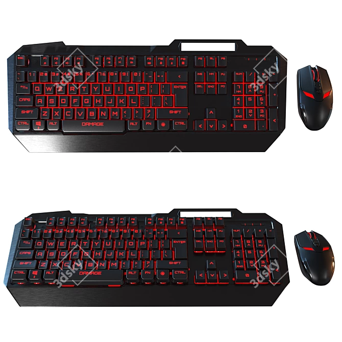 Backlit Keyboard Mouse Combo 3D model image 1