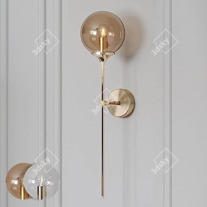 Title: Retro Chic Wall Sconce 3D model image 1