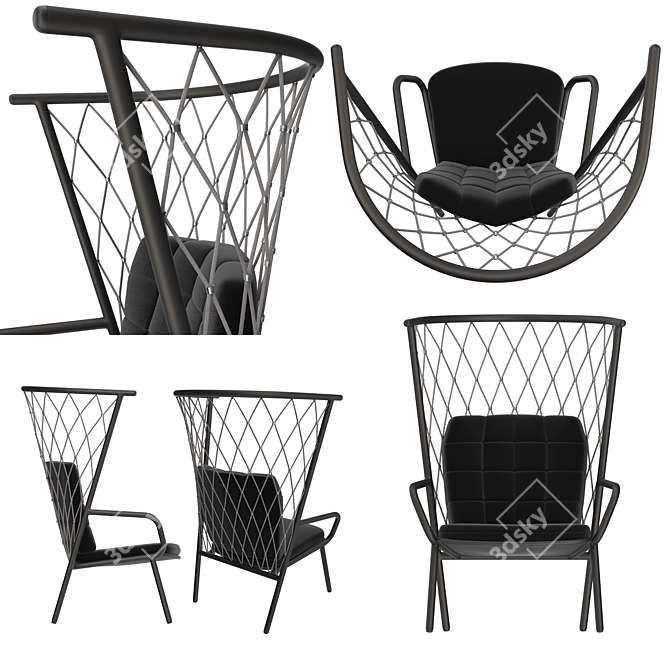 Elegant Nef Aluminium Seat Collection 3D model image 2