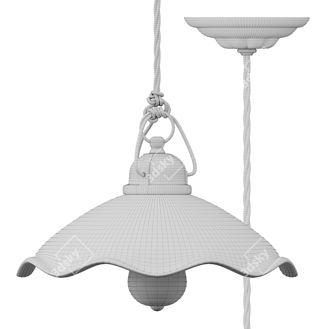 Vintage Belluno C032 Pendant Light 3D model image 2