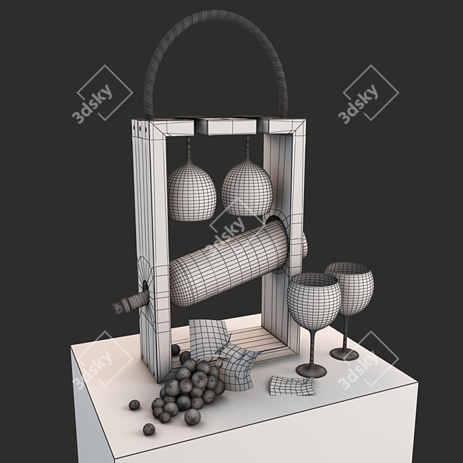 Elegant Grape Wine Paradise 3D model image 3