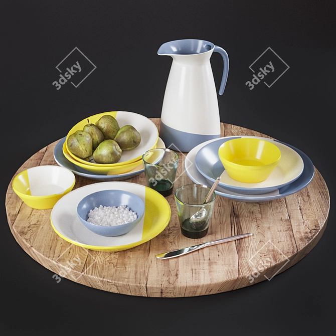 Elegant Kitchen Decor Set 3D model image 1