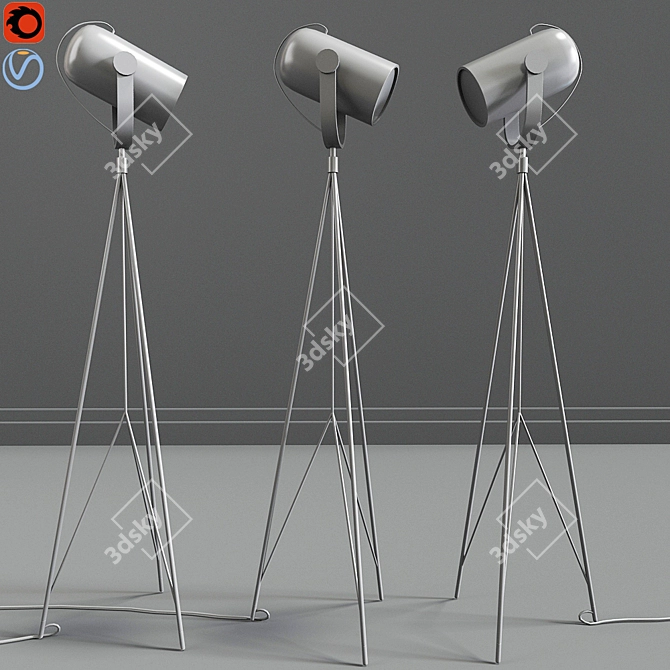 Carronade 360M: Stylish Black Floor Lamp 3D model image 2