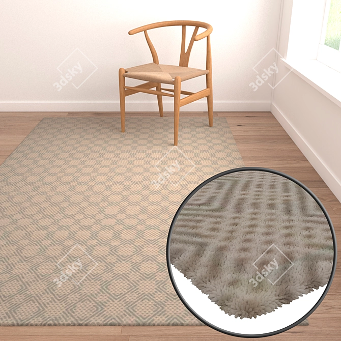 Luxury Carpets Set: Enhanced Textures 3D model image 2
