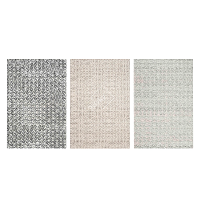 High Quality Carpet Set 3D model image 3