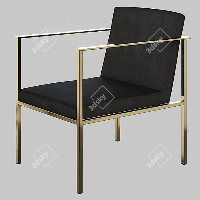 Kelly Lounge Jett: Sleek Black Armchair 3D model image 1