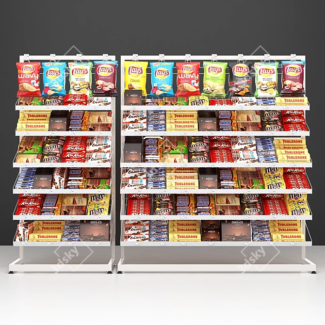 Checkout Racks with Filling - Compact and Versatile! 3D model image 1