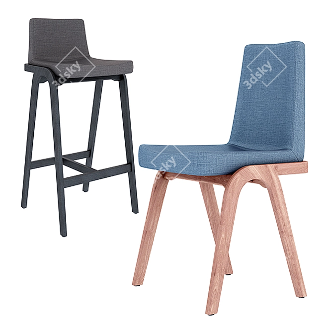 Decanter Chair Collection: Stylish & Modern Furniture 3D model image 1