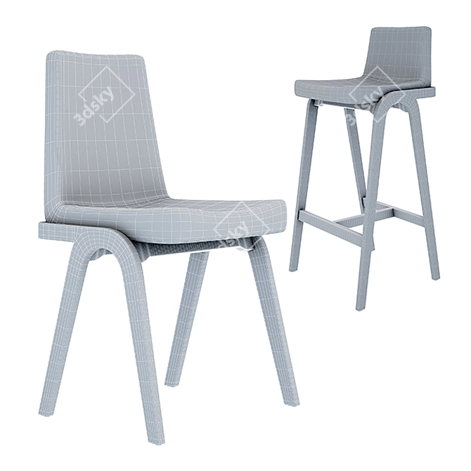 Decanter Chair Collection: Stylish & Modern Furniture 3D model image 3