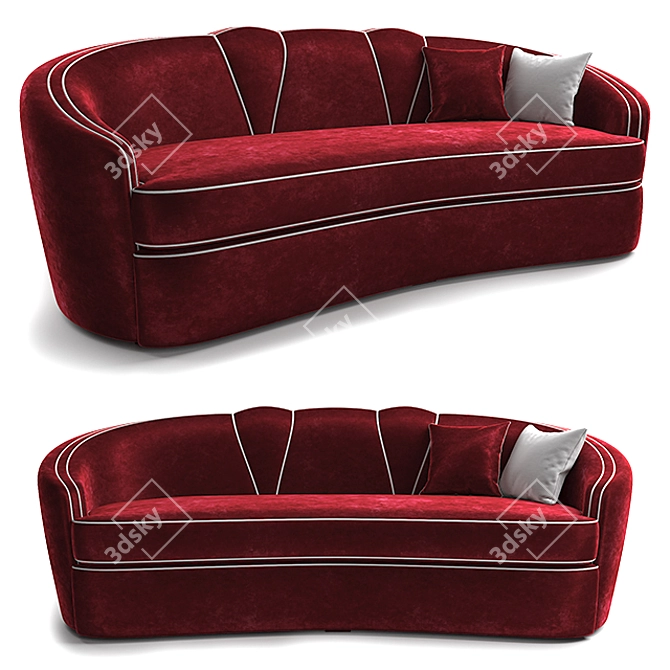 Elegant Josephine 230 Sofa 3D model image 1