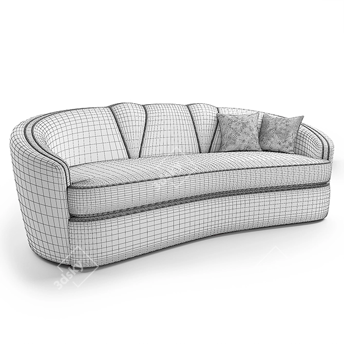 Elegant Josephine 230 Sofa 3D model image 3