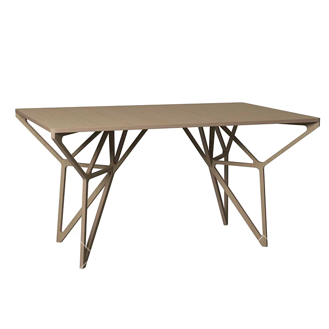 Modern Plywood Dining Table 3D model image 1