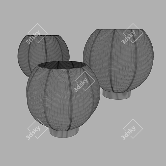 Elegant Glass Vase Set 3D model image 2